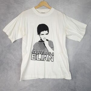 Vintage Elian Gonzalez Shirt Mens XL Graphic Spanish Activist Tee Cuba Miami 00s